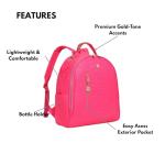 Tote&Carry Apollo BFF Backpack for Women, Vegan Leather, Water-Resistant, Carry-On Luggage for Travel, Work & Daily Use (Alligator Skin, Neon Pink)