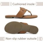 katliu Women's Flat Sandals Flip Flop Sandals Dressy Thong Sandals Brown