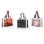 Dotpraise Chic Fashion-Inspired Tote Bag Set–Funny Gift for Women, Stylish Holiday Present, Reusable Shopping Tote & Grocery Bags (3-Pack Orange/Black/White)