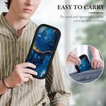 CWECVWE Women's Fashion Portable Travel Protective Switch Pouch Case Switch Storage Bag Luxury Marble Texture Gold And Blue