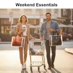 Dotpraise Chic Fashion-Inspired Tote Bag Set–Funny Gift for Women, Stylish Holiday Present, Reusable Shopping Tote & Grocery Bags (3-Pack Orange/Black/White)