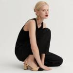 MIRAAZZURRA Women Sling Back Pumps Chunky Heels Sexy Splicing Round Toe Casual Wedding Shoes for Women Fashion Dress Shoes US Size 6 Nude