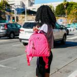 Tote&Carry Apollo BFF Backpack for Women, Vegan Leather, Water-Resistant, Carry-On Luggage for Travel, Work & Daily Use (Alligator Skin, Neon Pink)