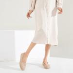 BABUDOG Women's Flats with Flower Embroideried,White Lace Ballet Flats,Comfortable Dress Flats(Brown.US11)