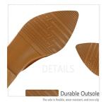 Maypie Womens Flat Mules Closed Pointed Toe Slip On Loafer Slides Backless Shoes, Brown, 7.5 B(M) US