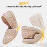 BABUDOG Women's Flats with Flower Embroideried,White Lace Ballet Flats,Comfortable Dress Flats(Brown.US11)