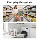 Dotpraise Chic Fashion-Inspired Tote Bag Set–Funny Gift for Women, Stylish Holiday Present, Reusable Shopping Tote & Grocery Bags (3-Pack Orange/Black/White)