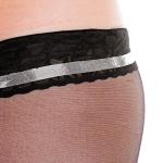 Marilyn Women's Luxury Lace Pantyhose (XL, Nero - Black)