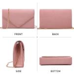Dasein Women's Evening Clutch Bags Formal Party Clutches Wedding Purses Cocktail Prom Clutches (Pink)
