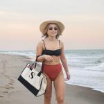 Salt Earth Personalized Initial Tote Bag for Women, 100% Cotton Canvas Tote Bag, Large Beach Grocery Utility Tote, Custom Monogram Reusable Shopping Bag for Work Travel Everyday Use