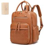 Yomiky Leather Diaper Bag Backpack for Women with Multiple Pockets,Laptop Compartment and Changing Pad.