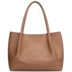Chic Vegan Leather Tote Bag in Brown