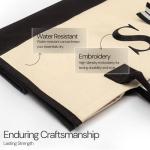 Salt Earth Personalized Initial Tote Bag for Women, 100% Cotton Canvas Tote Bag, Large Beach Grocery Utility Tote, Custom Monogram Reusable Shopping Bag for Work Travel Everyday Use