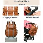 Yomiky Leather Diaper Bag Backpack for Women with Multiple Pockets,Laptop Compartment and Changing Pad.