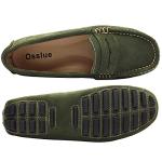 Osslue Women's Army Green Suede Leather Casual Penny Loafers Retro Ladies Moccasins Driving Mocs Comfort Slip-On Fashion Boat Shoes Classic Flats 8.5 M US XYM-1208-JLV085