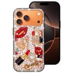 Erolagomat Bling Case for iPhone 17 Pro Max,Shiny Luxury Designer Phone Case with Glitter Sparkle Diamond Crystal Rhinestone Lips Lipstick Pearl Flowers High Heels，Soft Bumper Cover for Women Girl
