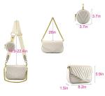 Ayliss Women Multipurpose Small/Medium Crossbody Bags Shoulder Handbag Coin Purse Trendy Clutch Evening Bag PU Leather Chain (White)