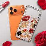 Erolagomat Bling Case for iPhone 17 Pro Max,Shiny Luxury Designer Phone Case with Glitter Sparkle Diamond Crystal Rhinestone Lips Lipstick Pearl Flowers High Heels，Soft Bumper Cover for Women Girl