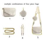 Ayliss Women Multipurpose Small/Medium Crossbody Bags Shoulder Handbag Coin Purse Trendy Clutch Evening Bag PU Leather Chain (White)