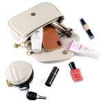 Ayliss Women Multipurpose Small/Medium Crossbody Bags Shoulder Handbag Coin Purse Trendy Clutch Evening Bag PU Leather Chain (White)