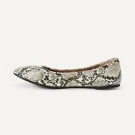 Amazon Essentials Women's Belice Comfortable Slip-On Ballet Flats Shoes, Black White Faux Snake Skin, 8.5