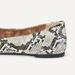 Amazon Essentials Women's Belice Comfortable Slip-On Ballet Flats Shoes, Black White Faux Snake Skin, 8.5