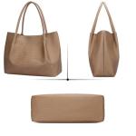 Chic Vegan Leather Tote Bag in Brown
