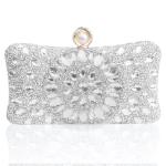YAPAIOU Sparkly Women's Evening Clutch Purses Rhinestone Bag Luxury Handbags For Weddings Formal Prom Party(Silver)