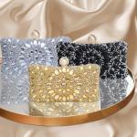 YAPAIOU Sparkly Women's Evening Clutch Purses Rhinestone Bag Luxury Handbags For Weddings Formal Prom Party(Silver)