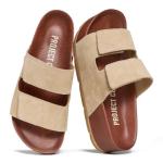 Project Cloud 100% Genuine Leather Platform Sandals Women Footwear-Beach Essentials Summer Wedges with Plush and Soft Insole-Non Slip&Lightweight Wedge Sandals For Women 2026 (PISMO,SAND, 7.5)