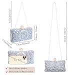 YAPAIOU Sparkly Women's Evening Clutch Purses Rhinestone Bag Luxury Handbags For Weddings Formal Prom Party(Silver)