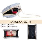 YAPAIOU Sparkly Women's Evening Clutch Purses Rhinestone Bag Luxury Handbags For Weddings Formal Prom Party(Silver)