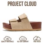 Project Cloud 100% Genuine Leather Platform Sandals Women Footwear-Beach Essentials Summer Wedges with Plush and Soft Insole-Non Slip&Lightweight Wedge Sandals For Women 2026 (PISMO,SAND, 7.5)