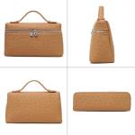 Rejolly Crossbody Bag for Women Small Top-Handle Pouch Purse Shoulder Handbag Synthetic Ostrich Leather Brown (Gold Hardware)