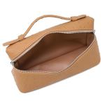 Rejolly Crossbody Bag for Women Small Top-Handle Pouch Purse Shoulder Handbag Synthetic Ostrich Leather Brown (Gold Hardware)