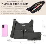 Baggallini Cross Over Crossbody Bag for Women - Travel Bag with Adjustable Strap & RFID Wristlet - Lightweight Water-Resistant Crossbody Purse