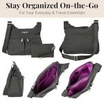 Baggallini Cross Over Crossbody Bag for Women - Travel Bag with Adjustable Strap & RFID Wristlet - Lightweight Water-Resistant Crossbody Purse