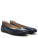 Naturalizer Womens Flexy Comfortable Slip On Round Toe Ballet Flats,Navy Leather,9 M US