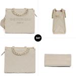 Chinllo Tote Bag for Women Quilted Chains Satchel Purse and Handbags with Shoulder Strap (E.Beige-Ms)