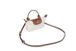Mini Crossbody Bag | Genuine Leather Trimming | Snap & Zipper Closure | Fashionable | Water resistant | Phone Pouch | Lightweight | Cosmetic Bag | Adjustable Strap Included (Cream)