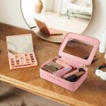 Aveniee Clear Makeup Bag Organizer, Travel Toiletry Bag for Women, Waterproof Cosmetic Pouch with Zippers,Car Accessories Organizers and Storage Case,Pink,Medium Classic