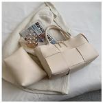 Women Leather Woven Shoulder Bag,Ladies Top Handle Satchel Tote Work Bag