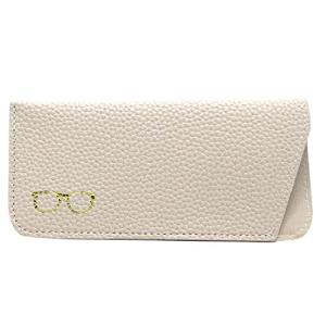 Luxury Beige Leather Eyeglass Case for Women