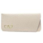 Luxury Beige Leather Eyeglass Case for Women