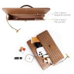 Joryin Woven Purse For Women Evening Clutch Woven Leather Handbags Crossbody Bag Suede Purse Formal Evening Bag, Chestnut