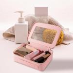 Aveniee Clear Makeup Bag Organizer, Travel Toiletry Bag for Women, Waterproof Cosmetic Pouch with Zippers,Car Accessories Organizers and Storage Case,Pink,Medium Classic