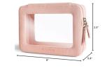Aveniee Clear Makeup Bag Organizer, Travel Toiletry Bag for Women, Waterproof Cosmetic Pouch with Zippers,Car Accessories Organizers and Storage Case,Pink,Medium Classic