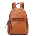 Kattee Genuine Leather Backpack Purse for Women Multi-functional Elegant Daypack Soft Leather Shoulder Bag Shopping Trip, Medium, Brown