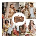Joryin Woven Purse For Women Evening Clutch Woven Leather Handbags Crossbody Bag Suede Purse Formal Evening Bag, Chestnut