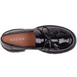 British Style Women's Fashion Loafers, Patent Leather Tassel Loafers, Black Thick-Soled Loafers, Slip-on Thick-Soled Loafers, Simple Casual Flat Shoes,002black,size7.5…